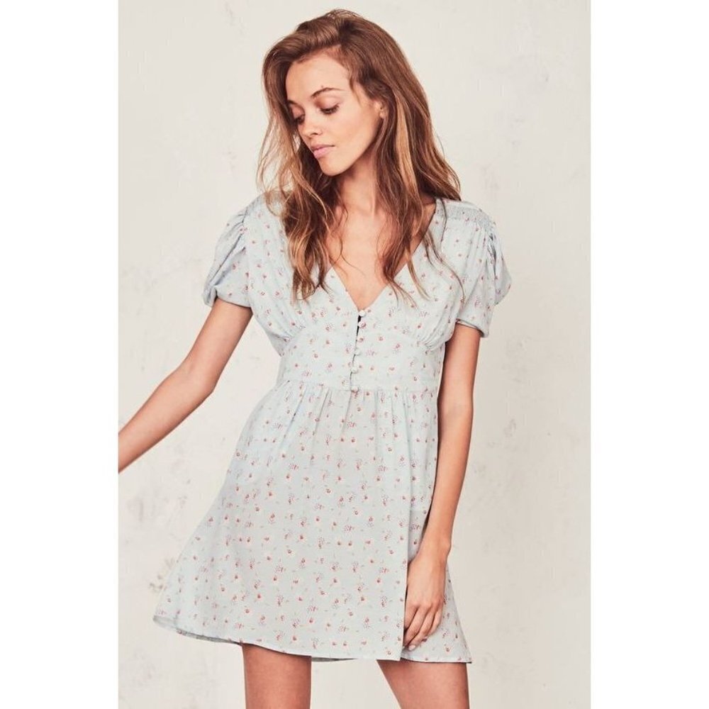 LoveShackFancy Blue Ruby Bohemian Mini Dress $450
